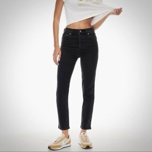 Denim Forum Yoko High Rise Slim Black Jeans Size 29